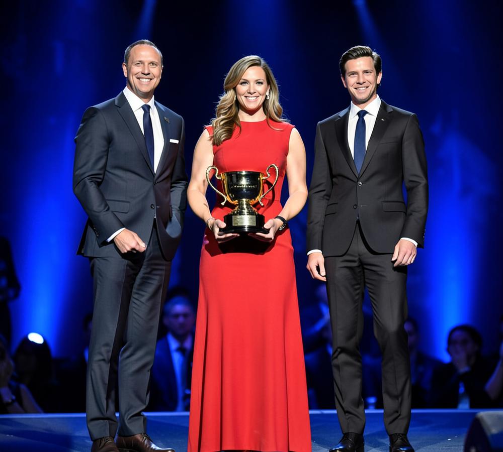 Top performer receiving the champions trophy